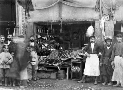 Market stall in St Petersburg, c.1900 by Russian Photographer